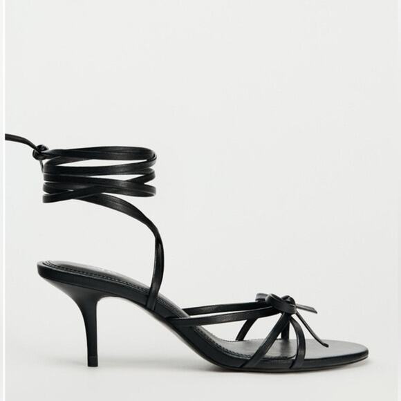 ZARA TIED HEELED SANDALS - Picture 5 of 8